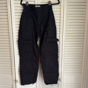 Cropped Black Cargo Pants